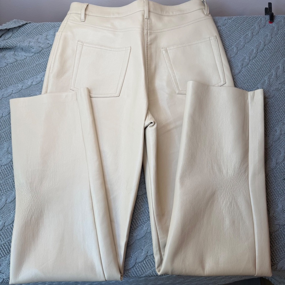 Wilfred Aritzia Melina Vegan Leather Minimalist Women 6 Cream Beige Neutral Chic - Picture 4 of 10
